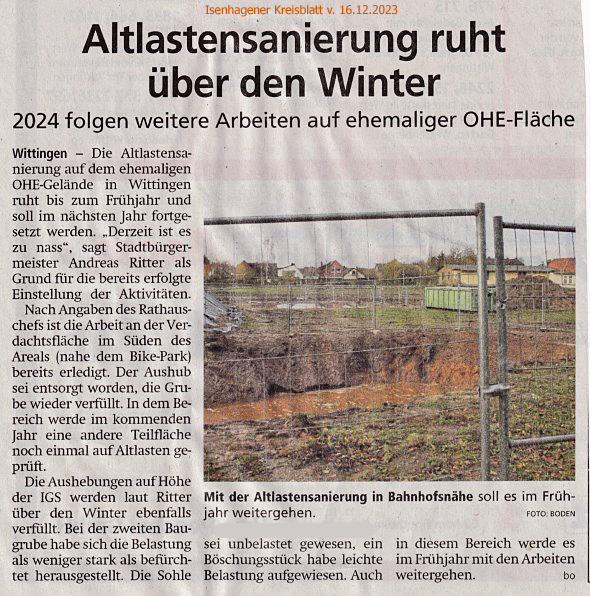 Ohre-/Lachtetalbahn - OHE-Bahnhofsgebäude dem Erdboden gleichgemacht